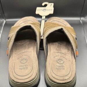 Earth Spirit Tan and Brown Slide Sandals